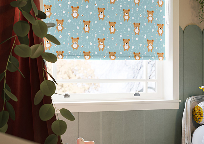 Teddy Trails, Baby Blue - Roller Blind - Image 5